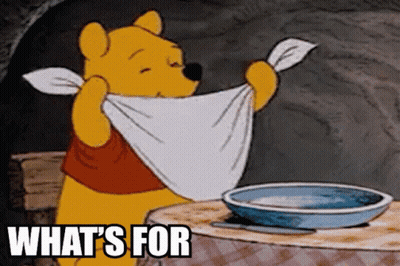 Winnie The Pooh Holding Towel Saying What's For GIF