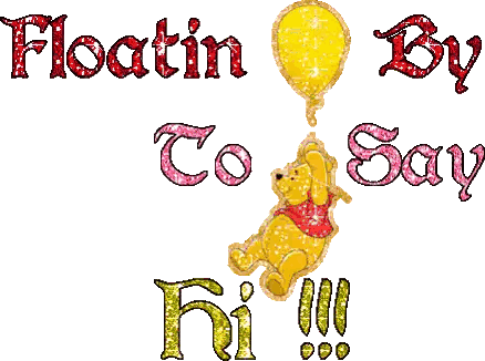 Winnie The Pooh Holding Yellow Balloon Saying Floatin By To Say Hi Sticker