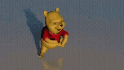 Winnie The Pooh In Red Sweater Jumping GIF