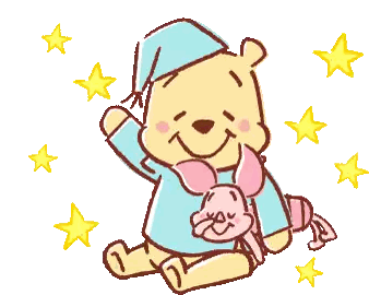 Winnie The Pooh Is Holding Piglet And Wearing A Pajama Hat Sticker
