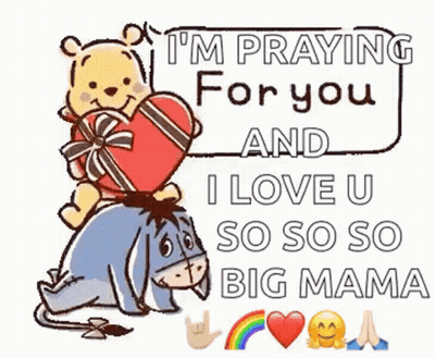 Winnie The Pooh Kneeling On Eeyore Holding Heart And Gift GIF