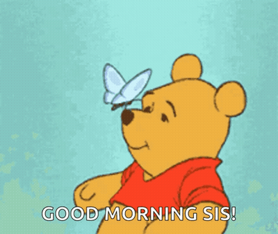 Winnie The Pooh Looking At Butterfly Good Morning Sis GIF
