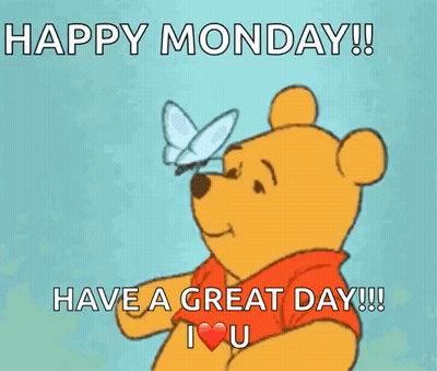 Winnie The Pooh Looking At Butterfly Happy Monday GIF
