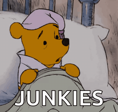 Winnie The Pooh Lying On Bed Junkies GIF