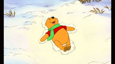Winnie The Pooh Making A Snow Angel GIF