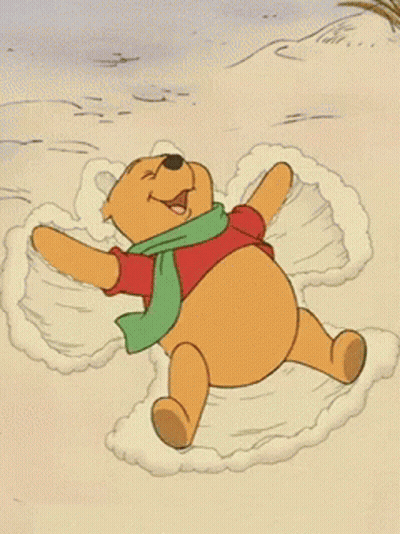 Winnie The Pooh Making Snow Angel GIF