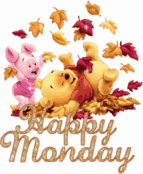 Winnie-The-Pooh Piglet Fall Monday Good Morning GIF