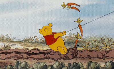 Winnie The Pooh Pulling Carrots GIF