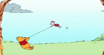Winnie The Pooh Pulling Piglet Kite GIF