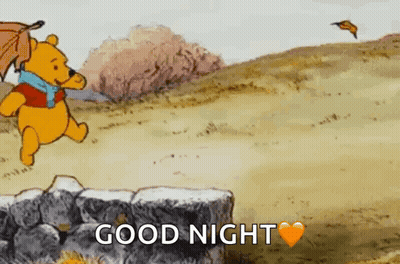 Winnie The Pooh Running With Umbrella In Wind GIF