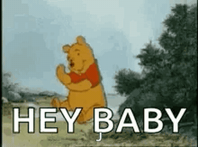 Winnie The Pooh Saying Hey Baby GIF