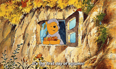 Winnie The Pooh Says First Day Of Autumn GIF
