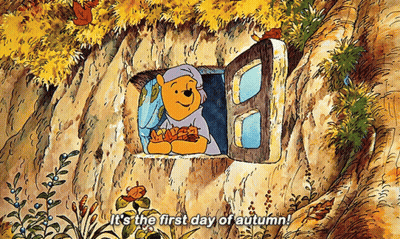 Winnie The Pooh Says First Day Of Autumn GIF
