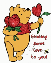 Winnie The Pooh Sending Hearts To You  GIF