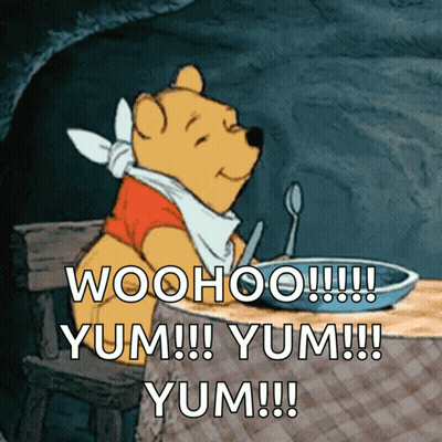 Winnie The Pooh Sitting At Table With Food GIF