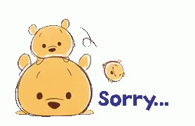 Winnie The Pooh Sitting Next To Smaller Pooh Sorry GIF