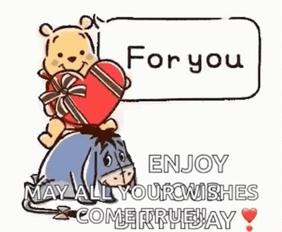 Winnie The Pooh Sitting On Eeyore Holding Heart GIF