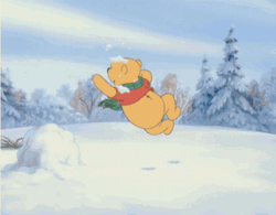 Winnie The Pooh Snow Jump GIF