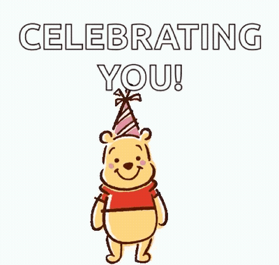 Winnie The Pooh Tigger Piglet Eeyore Celebrating Birthday With Banner GIF