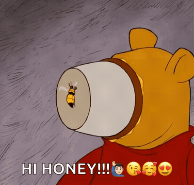 Winnie The Pooh With Bee In Cup GIF