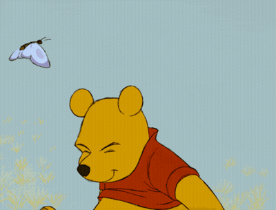 Winnie The Pooh With Butterfly On Nose GIF