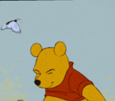 Winnie The Pooh With Butterfly On Nose GIF