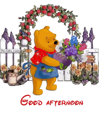 Winnie The Pooh With Flowers Sticker