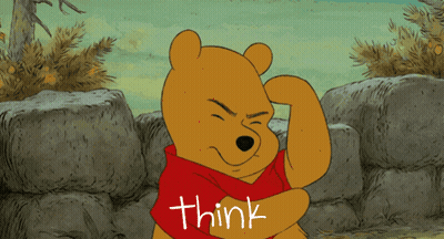 Winnie The Pooh With Think Written On Chest GIF