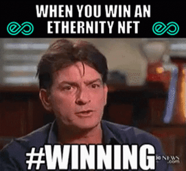 Winning Ethernet NFT Charlie Sheen Meme GIF