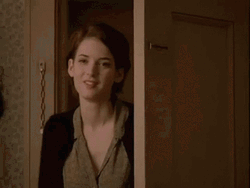 Winona Ryder Cute Face Door GIF