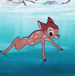 Winter Bambi Slipping