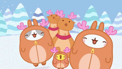 Winter Break Molang Happy Dancing GIF