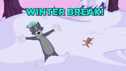 Winter Break Tom Jerry Making Snow Angel Together GIF