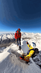 Winter Hiking Buddy Fist Bump GIF