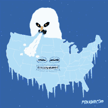 Winter Monster Blowing Cold Weather GIF