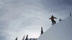 Winter Snowboarding Cliff Fall  GIF