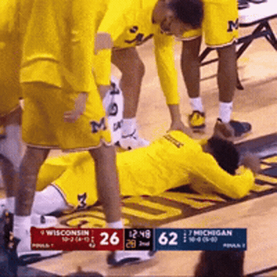 Wisconsin Vs Michigan Basketball Score 62-26 GIF