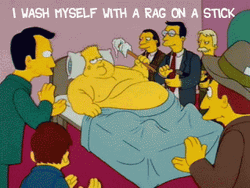 Wishing Obese Homer Meme With Rag On Stick  GIF