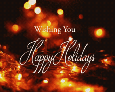 Wishing You Happy Holidays Christmas Lights GIF