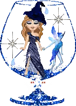 Witch And Fairy Inside Glass Sticker