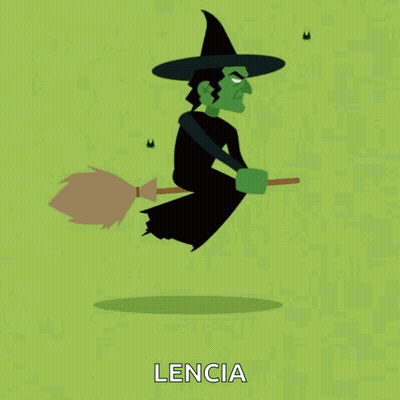 Witch Flying On Broom With Lencia GIF
