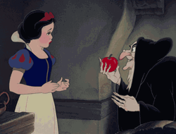 Witch Giving Apple To Disney Princess Snow White