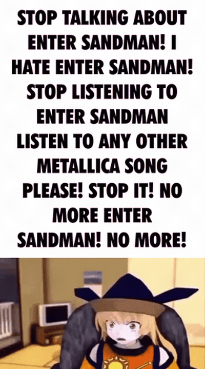 Witch Hat Girl Saying Stop Talking About Enter Sandman GIF