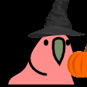 Witch Holding Squash Colorful Party Parrot GIF