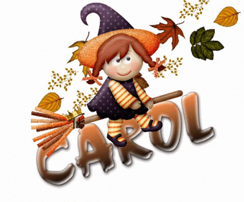 Witch On Broom With Carol GIF