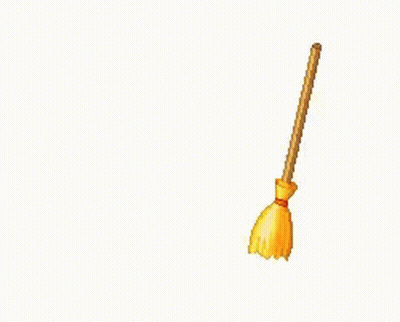 Witch's Broom With Stars GIF