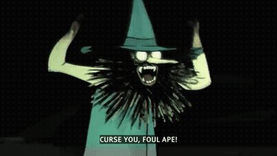 Witch Saying Curse You Foul Ape GIF