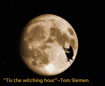 Witch Silhouette Full Moon Tis The Witching Hour GIF