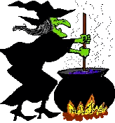 Witch Stirring Cauldron With Stick Sticker