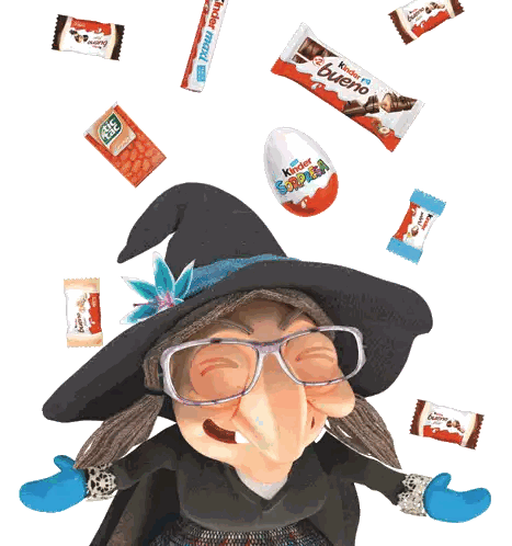 Witch Surrounded By Candy Sticker